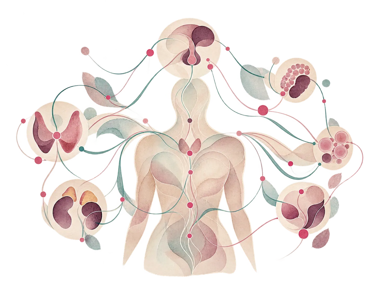 Ilustração artística sobre Saúde hormonal