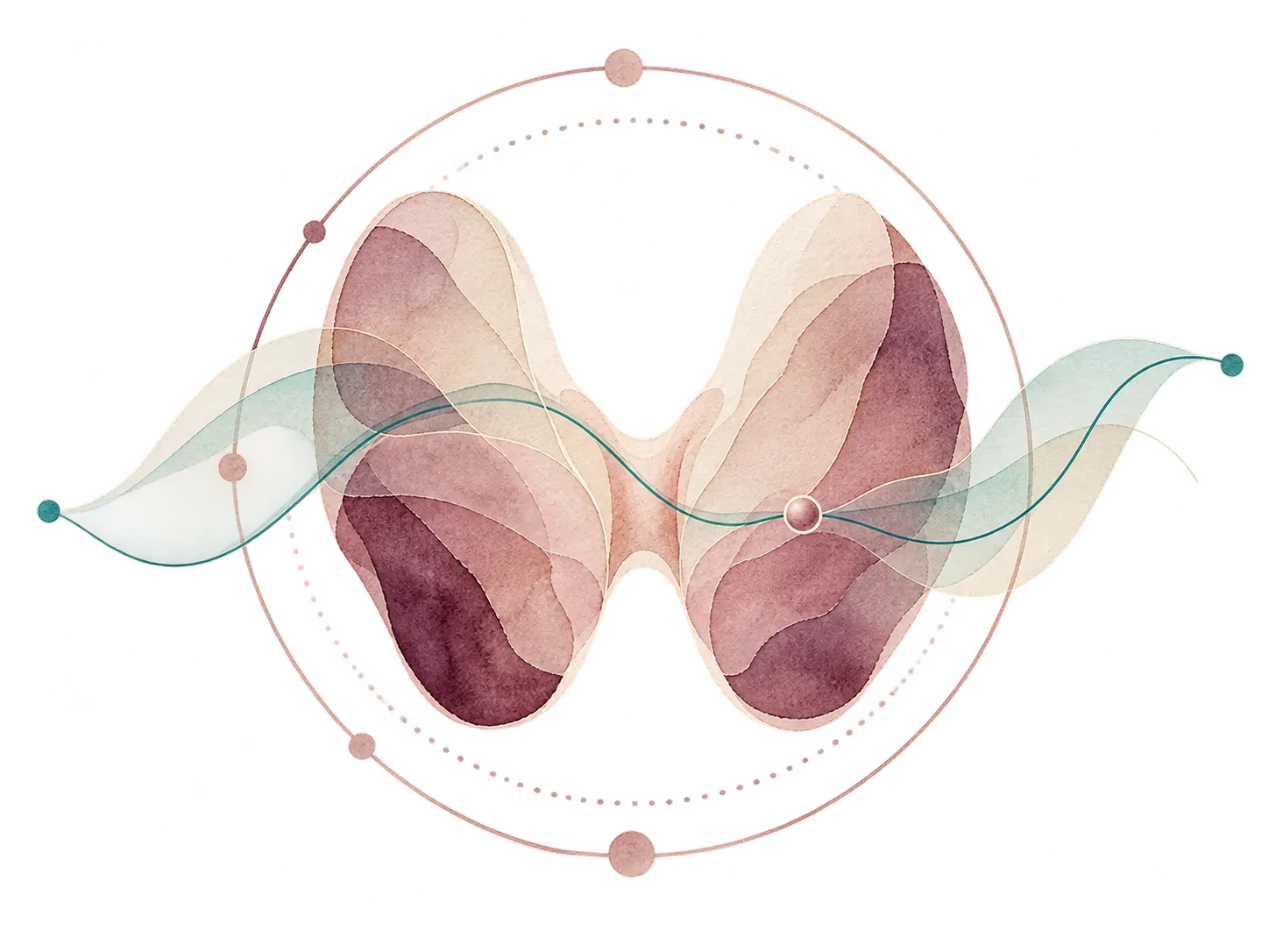 Ilustração artística sobre Tireoide